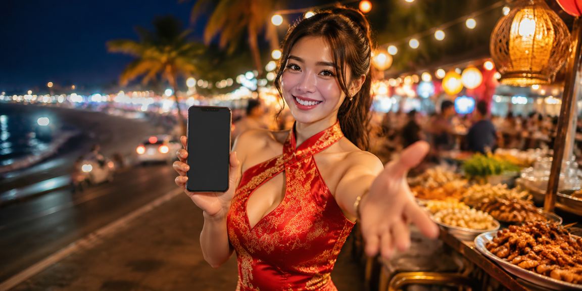 Người chơi tại Mũi Né đăng ký nhận thưởng tại chợ đêm qua điện thoại